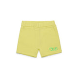 Diesel Kids Short Giallo con Logo Oval D per neonati