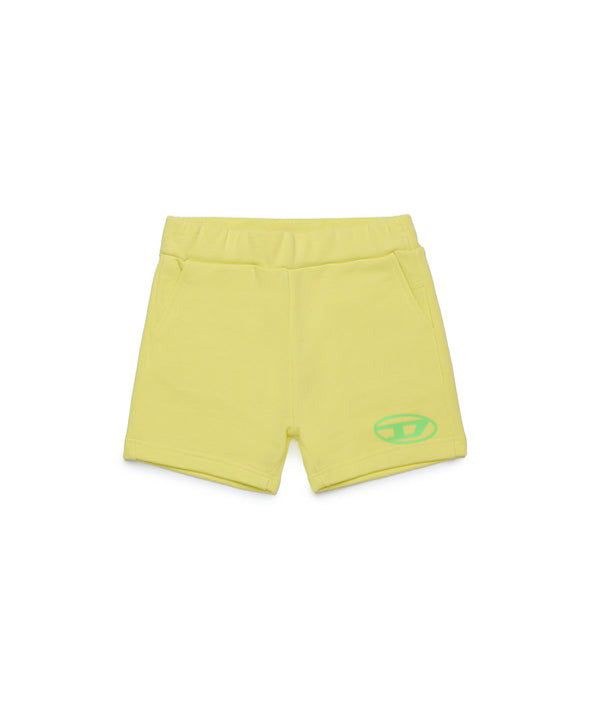 Diesel Kids Short Giallo con Logo Oval D per neonati
