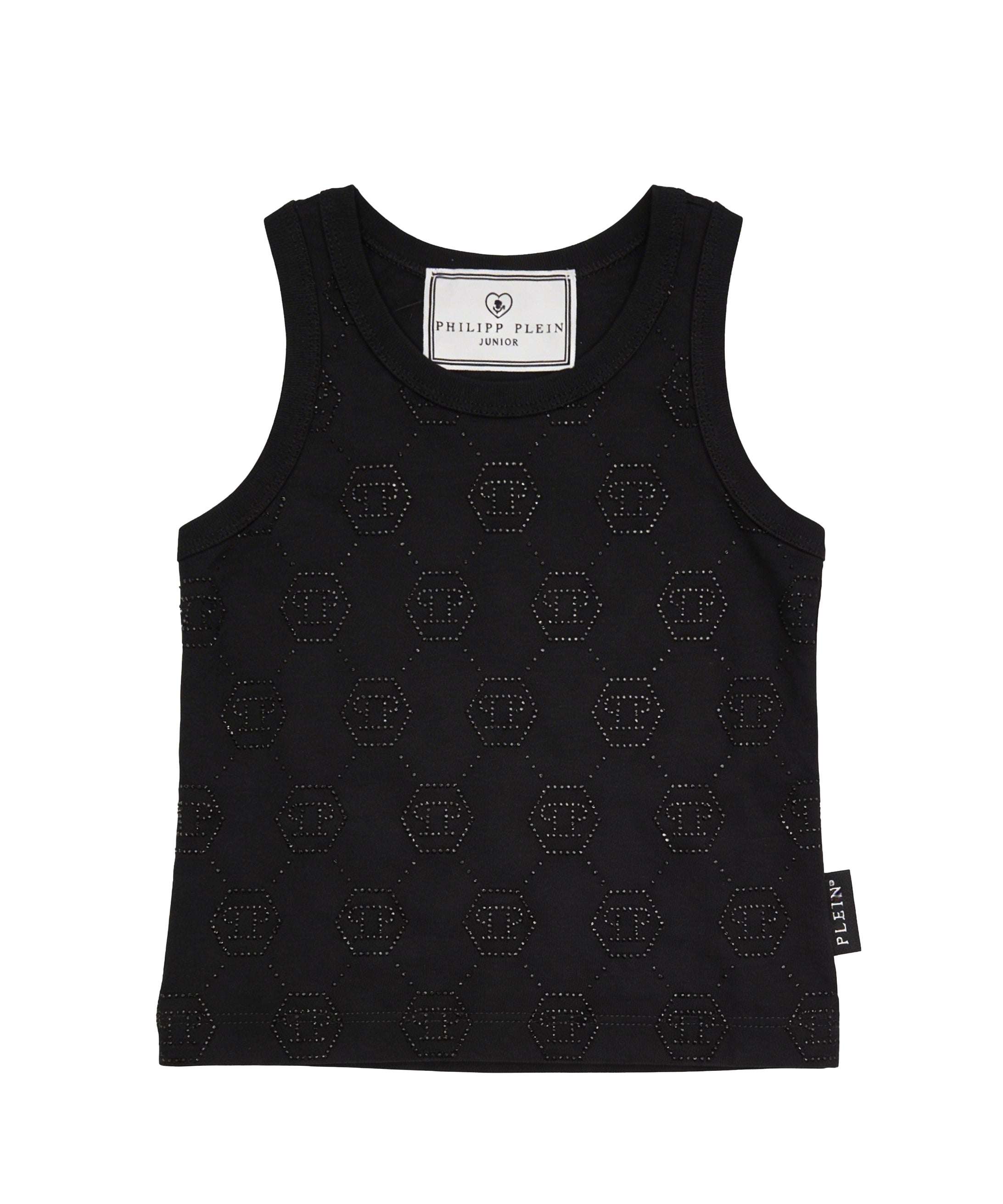 Philipp Plein Kids Canotta Nero All-Over per Bambine