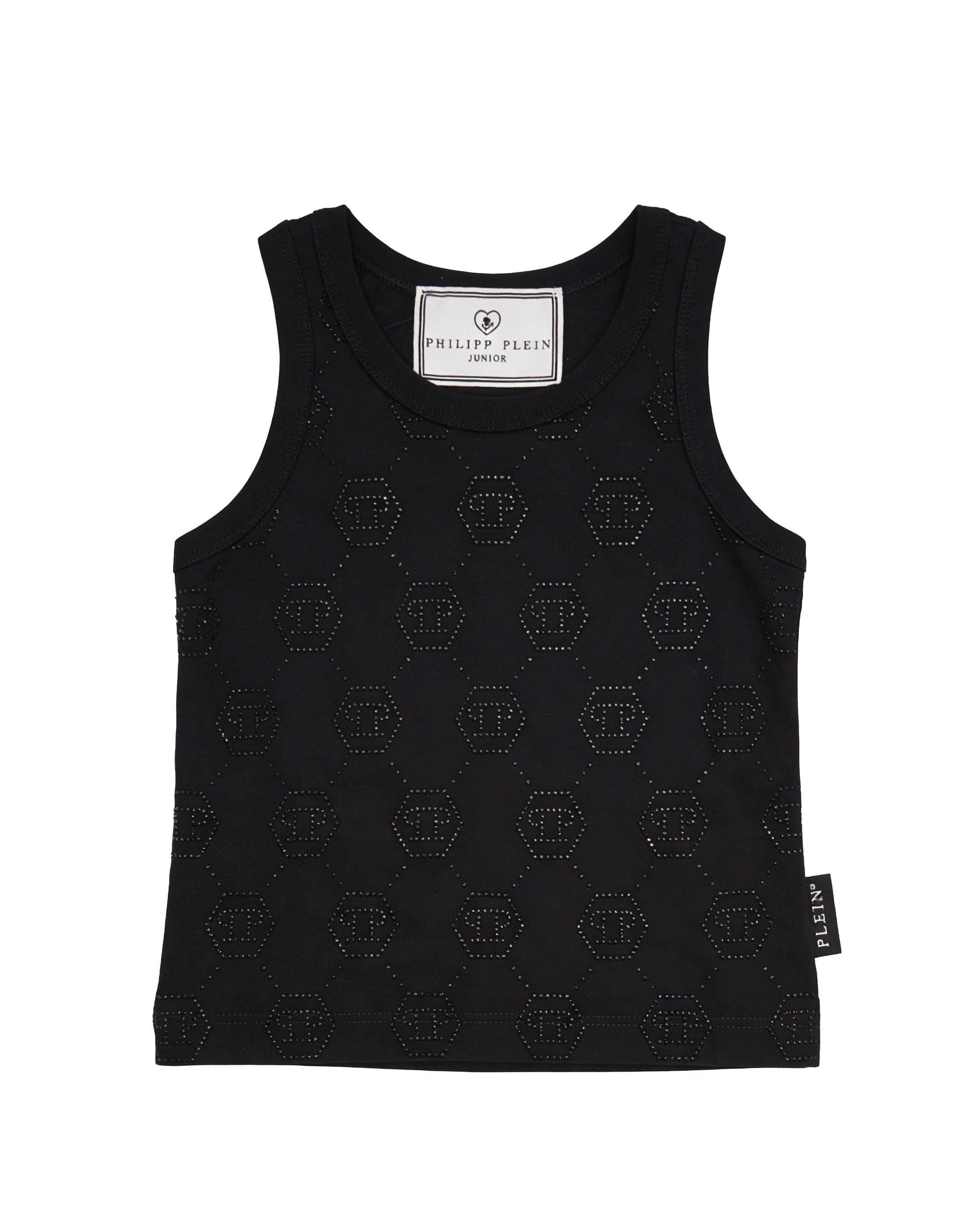 Philipp Plein Kids Canotta Nero All-Over per Bambine