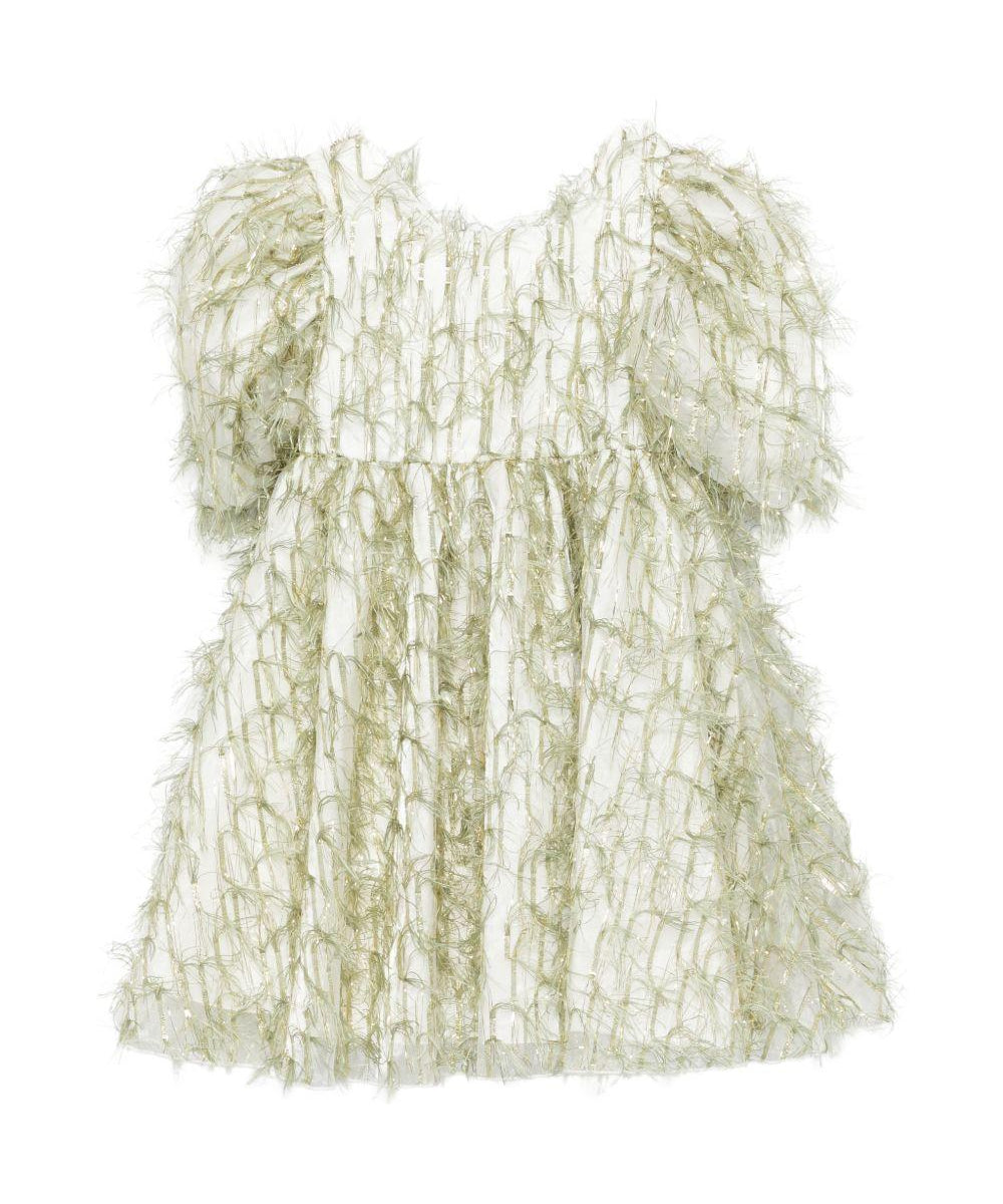 A'lapage Kids Abito Oliva Frangiato per Bambine