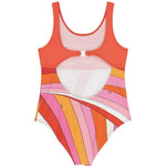 Emilio Pucci Kids Costume Intero Fantasia Arancio e Rosa per Bambine