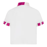 Emilio Pucci Kids Camicia Bianco e Fucsia con Applicazione Fiore per Bambine