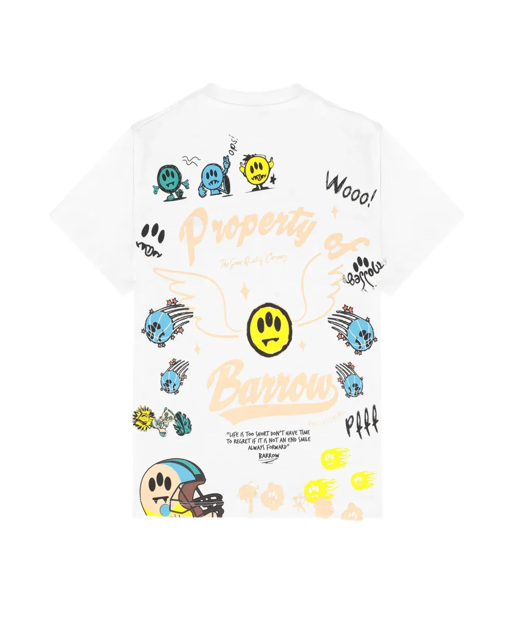 Barrow Kids t-Shirt Off-White con Stampa Logo All-Over Unisex