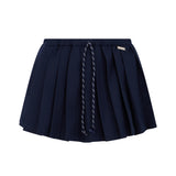 John Richmond Kids Gonna Plissettata Blu Navy con Coulisse e Placca Logo per Bambine