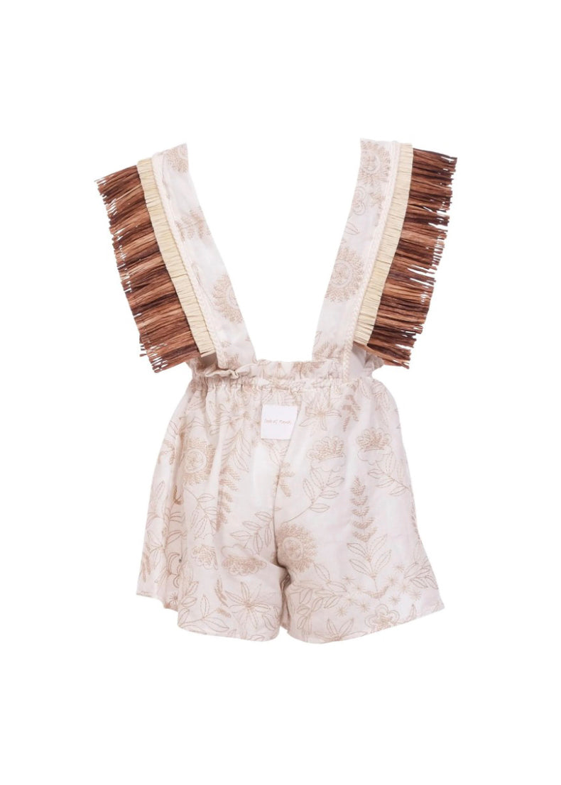 Cocò et Mamà Salopette Maia Beige per Bambine
