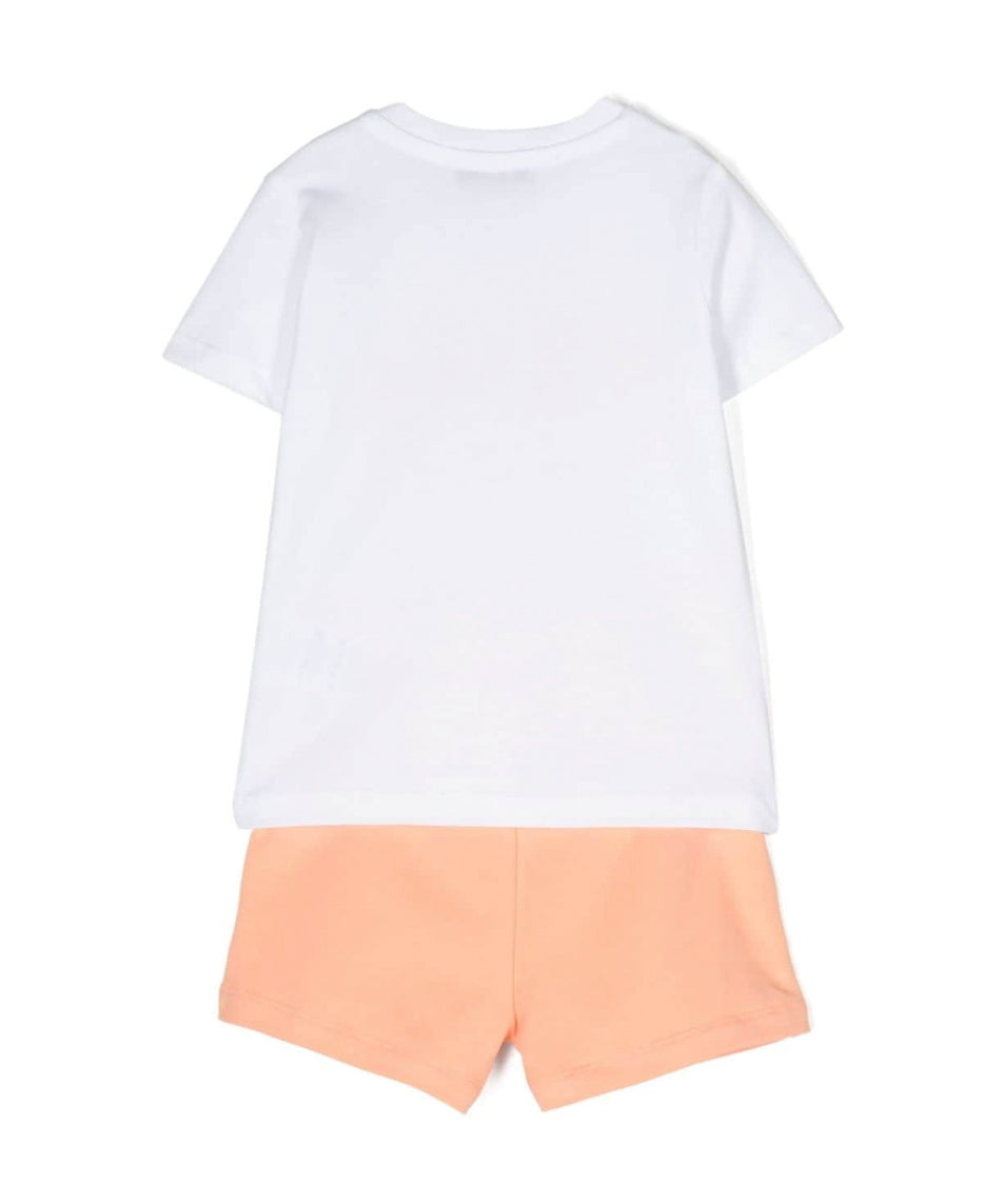 MSGM Kids Completo Bianco/Arancio per Neonati