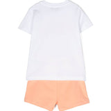 MSGM Kids Completo Bianco/Arancio per Neonati