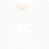 Elisabetta Franchi My Little Girl Cream T-shirt with Logo for Girls