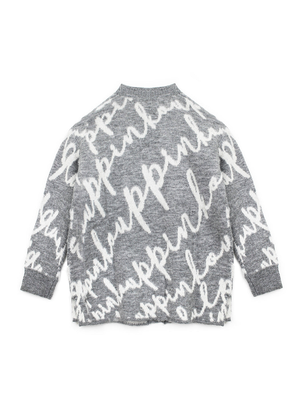 Pinko Kids Cardigan Grigio con Logo All-over per Bambine (retro)