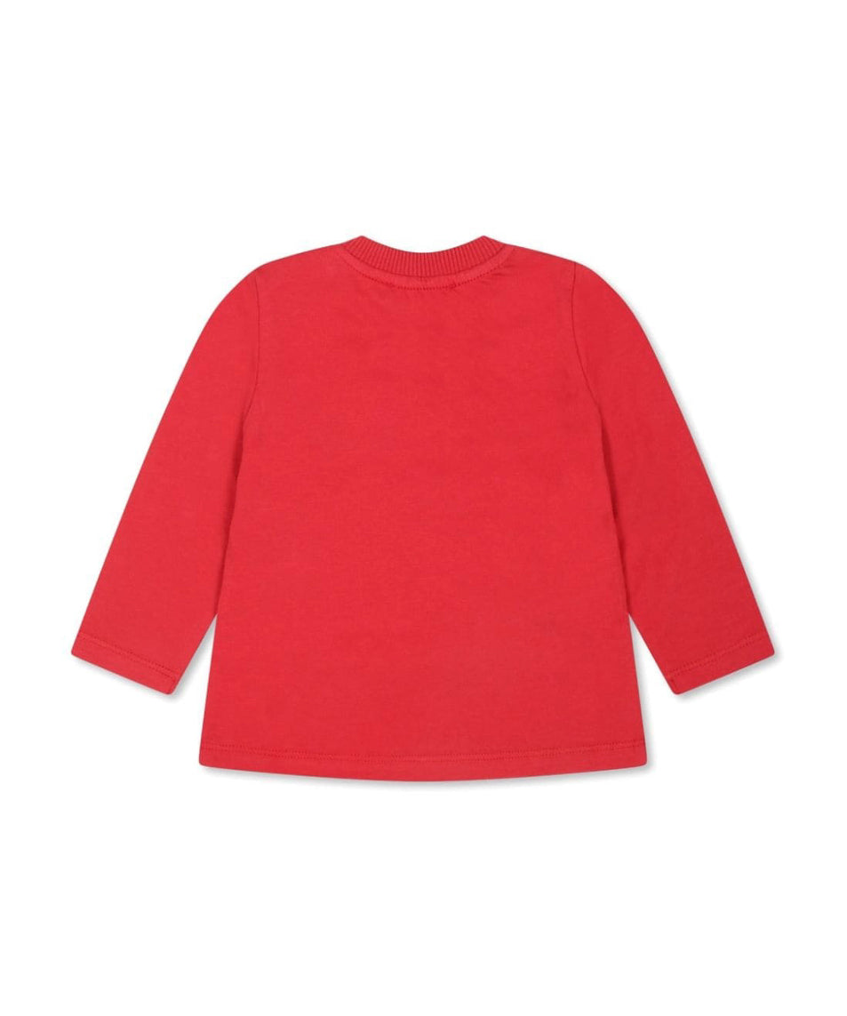 Moschino Kids Blusa Rossa con Stampa Logo Teddy Bear per Neonati (retro)