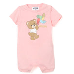 Moschino Kids Tutina Rosa con Stampa Teddy Bear per Neonate (fronte)
