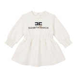 Elisabetta Franchi La MIa Bambina Abito in Felpa con Stampa Logo a Contrasto per Neonate