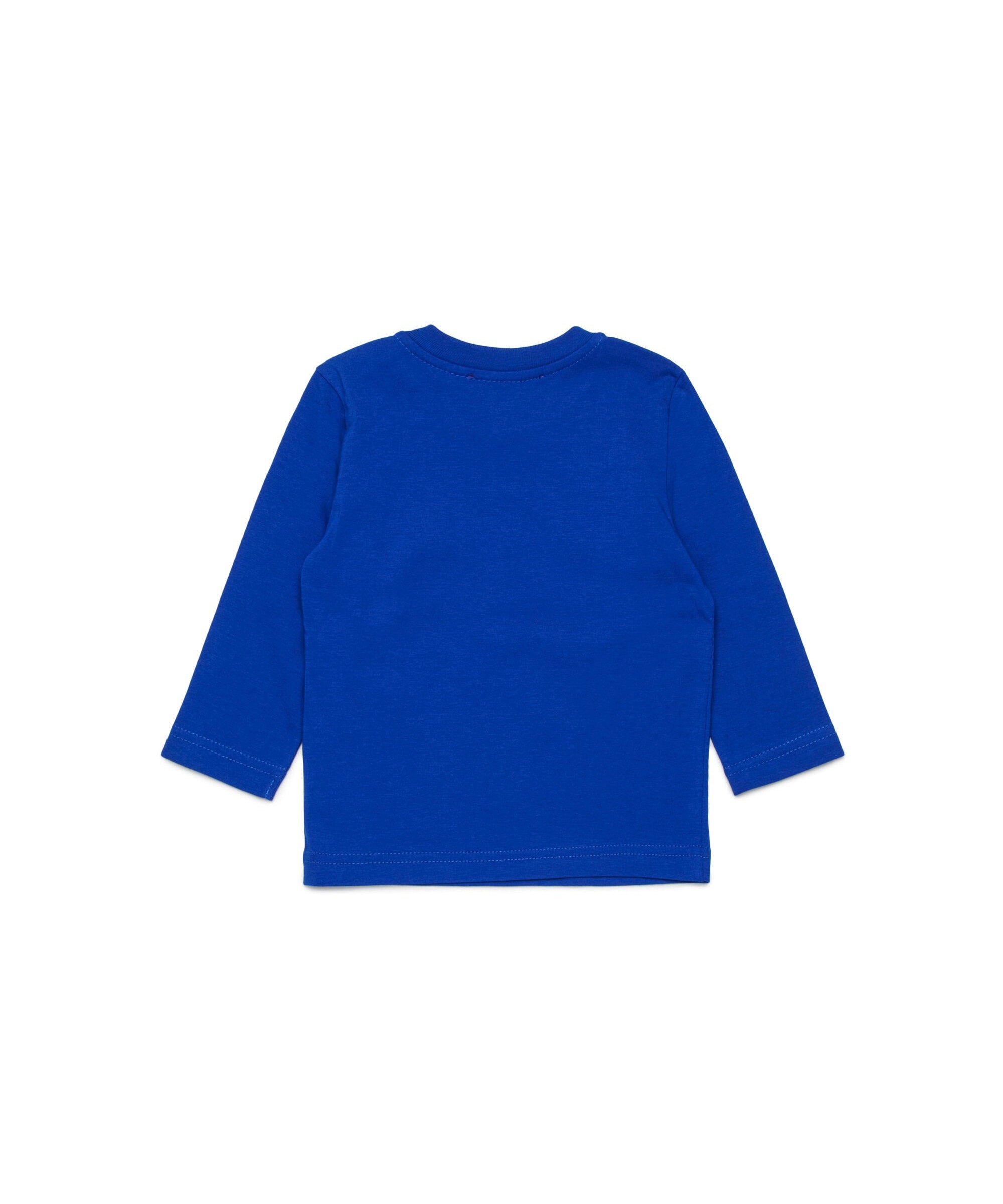 Diesel Kids T-shirt Blu Lunghe Maniche con Oval D per Neonati retro