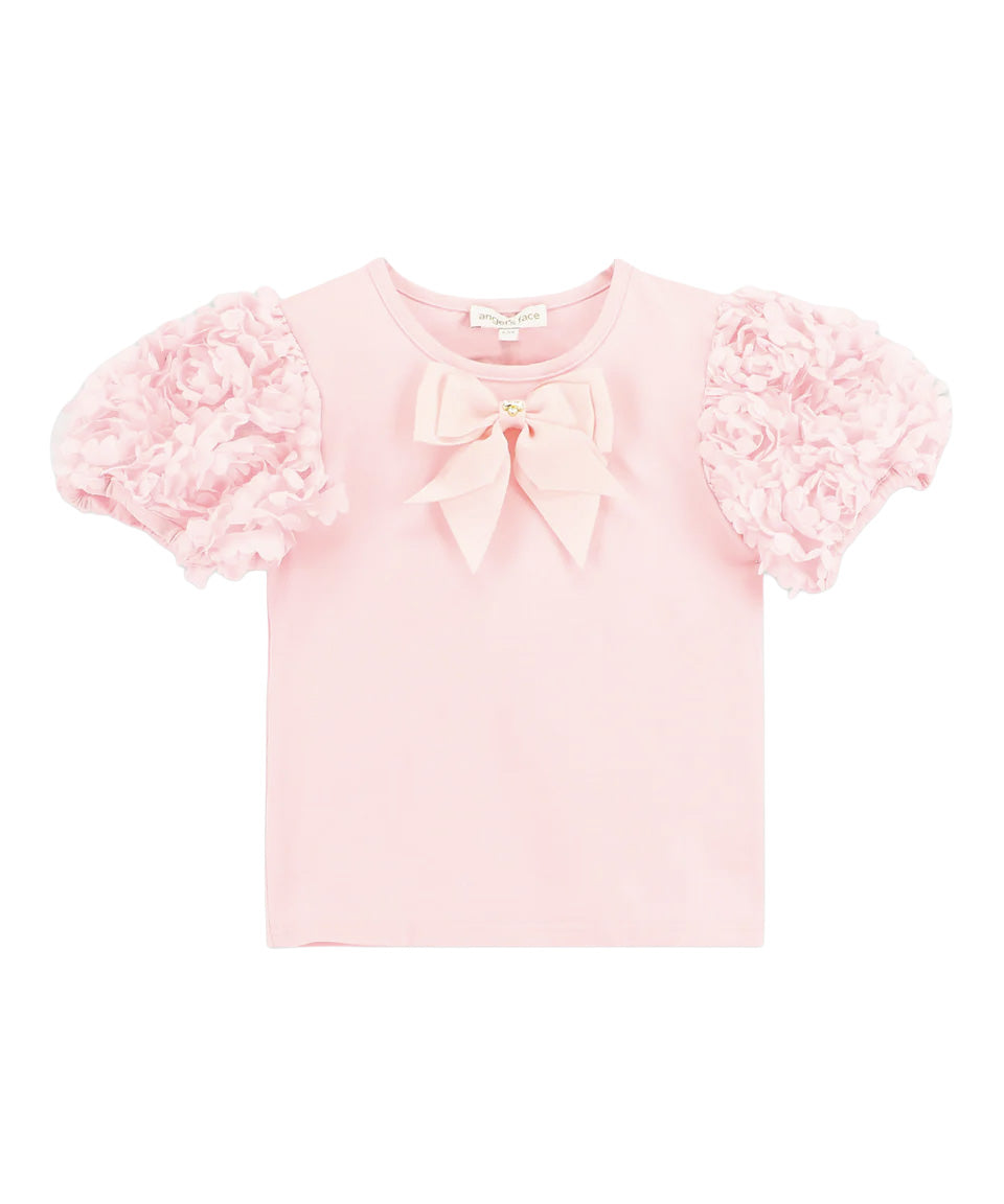 Angel's Face Kids Top Rosa con Applicazioni Rose per Bambine