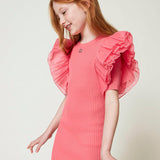 Twinset Kids Abito Fitted con Maniche in Organza (indossato)