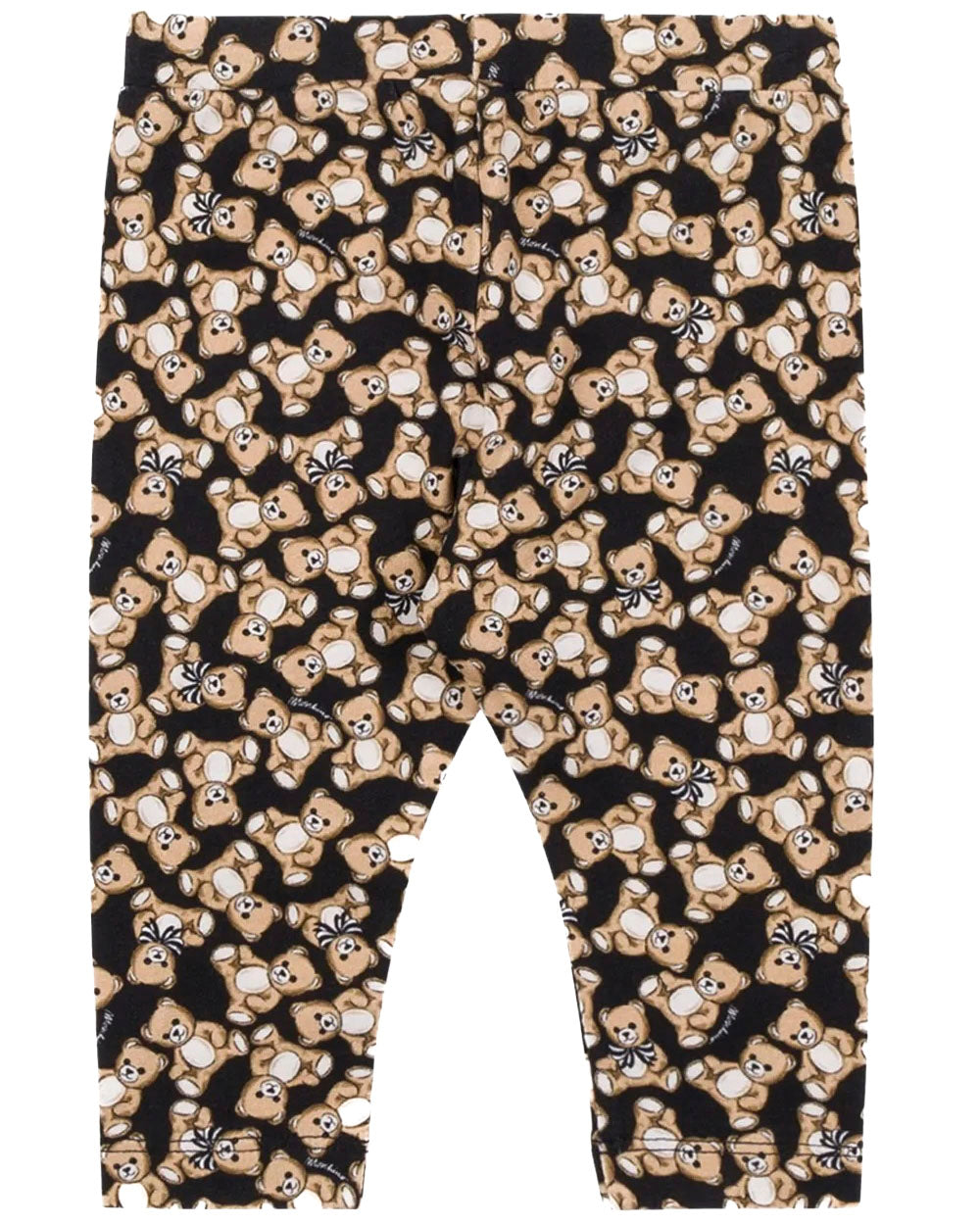 Moschino Kids Leggins Nero con Teddy Bear per neonate