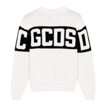 Gcds Kids Girocollo in Maglia con Banda Nero Logata Unisex