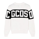 Gcds Kids Girocollo in Maglia con Banda Nero Logata Unisex