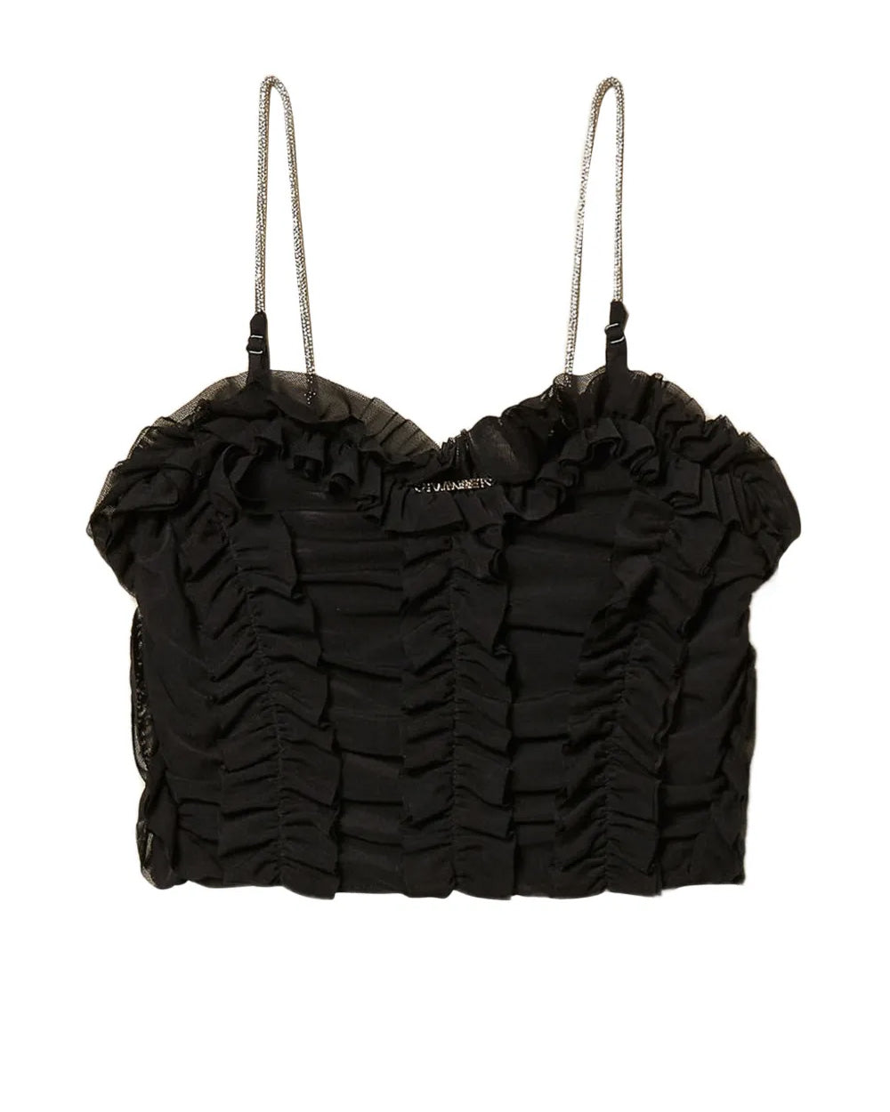 Twinset Kids Top Nero con Tulle per Bambine