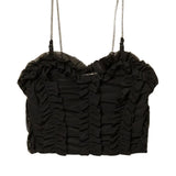 Twinset Kids Top Nero con Tulle per Bambine