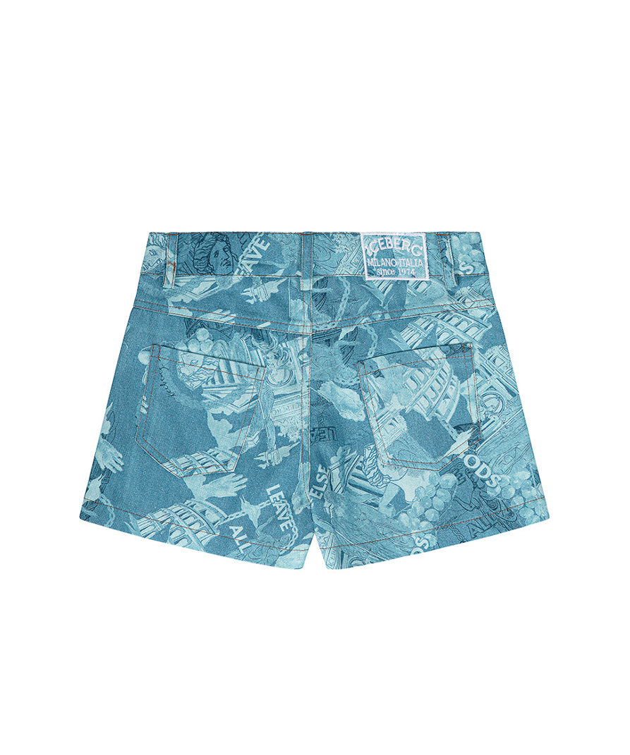 Iceberg Kids Shorts Denim Tie Dye per Bambine