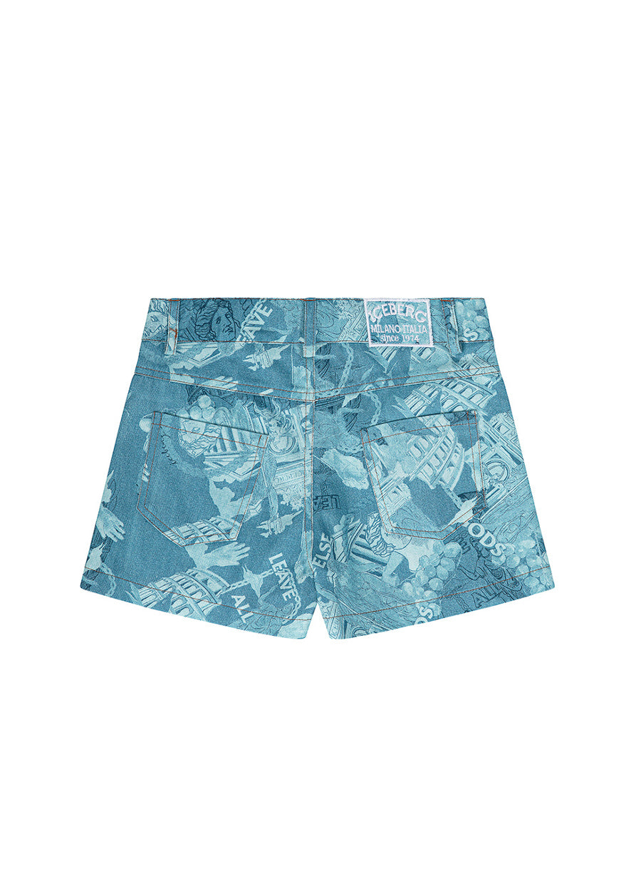 Iceberg Kids Shorts Denim Tie Dye per Bambine