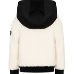 SUNS Kids Giubbotto Teddy Bianco e Nero con Cappuccio per Bambini