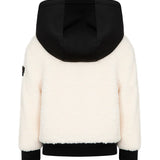 SUNS Kids Giubbotto Teddy Bianco e Nero con Cappuccio per Bambini