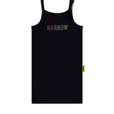 Barrow Kids Abito Nero con Logo Sparkling per Bambine