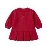 Elisabetta Franchi La Mia Bambina Abito in Felpa Rosso con Ricamo Logo per Neonate