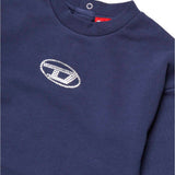 Diesel Kids Felpa Girocollo Blu Oval D per Neonate (dettaglio)