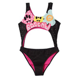 Barrow Kids Costume Intero Nero Fantasia Logo per Bambine