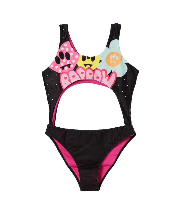 Barrow Kids Costume Intero Nero Fantasia Logo per Bambine