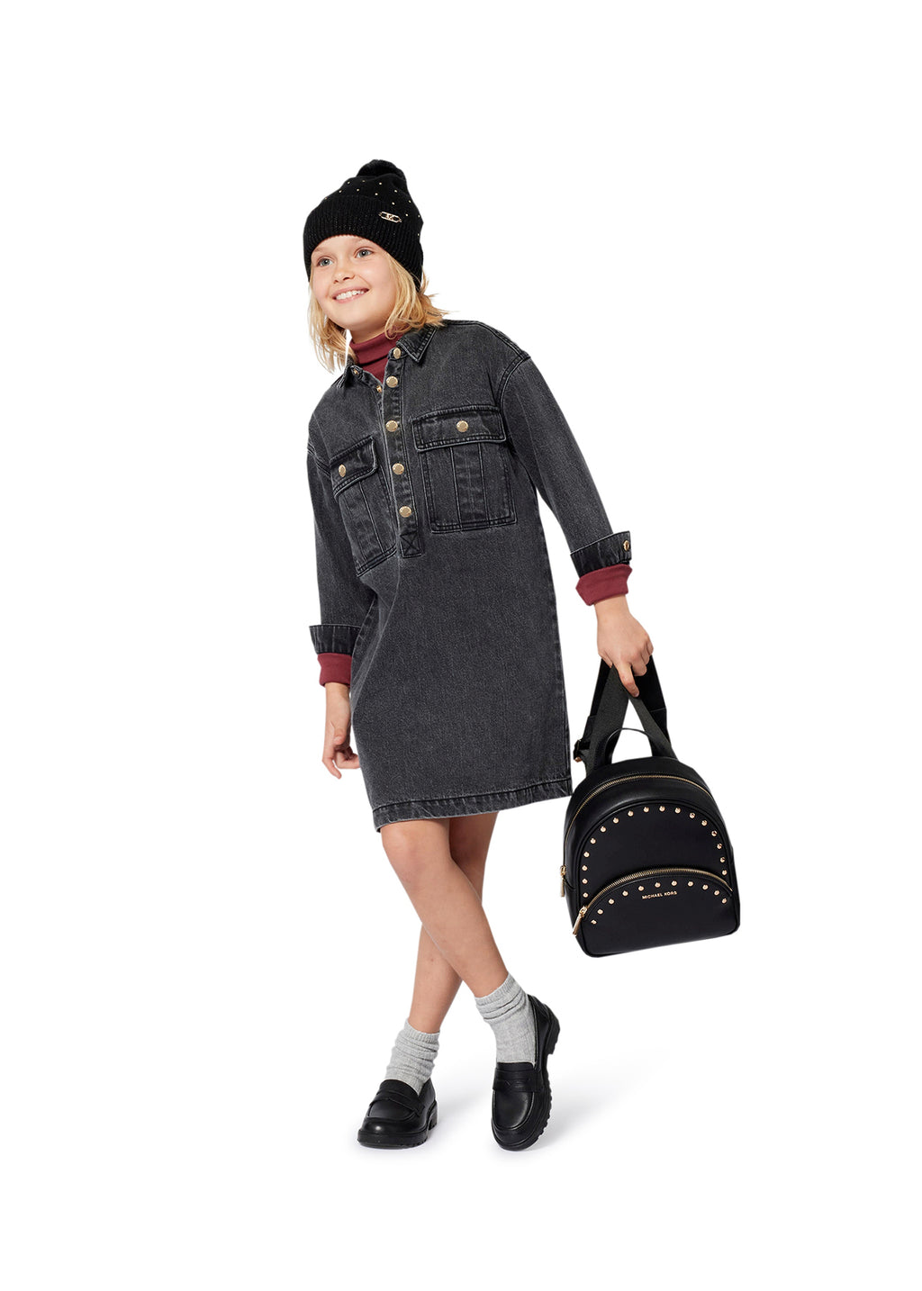 Michael Kors Kids Zaino Nero con Borchie per Bambina