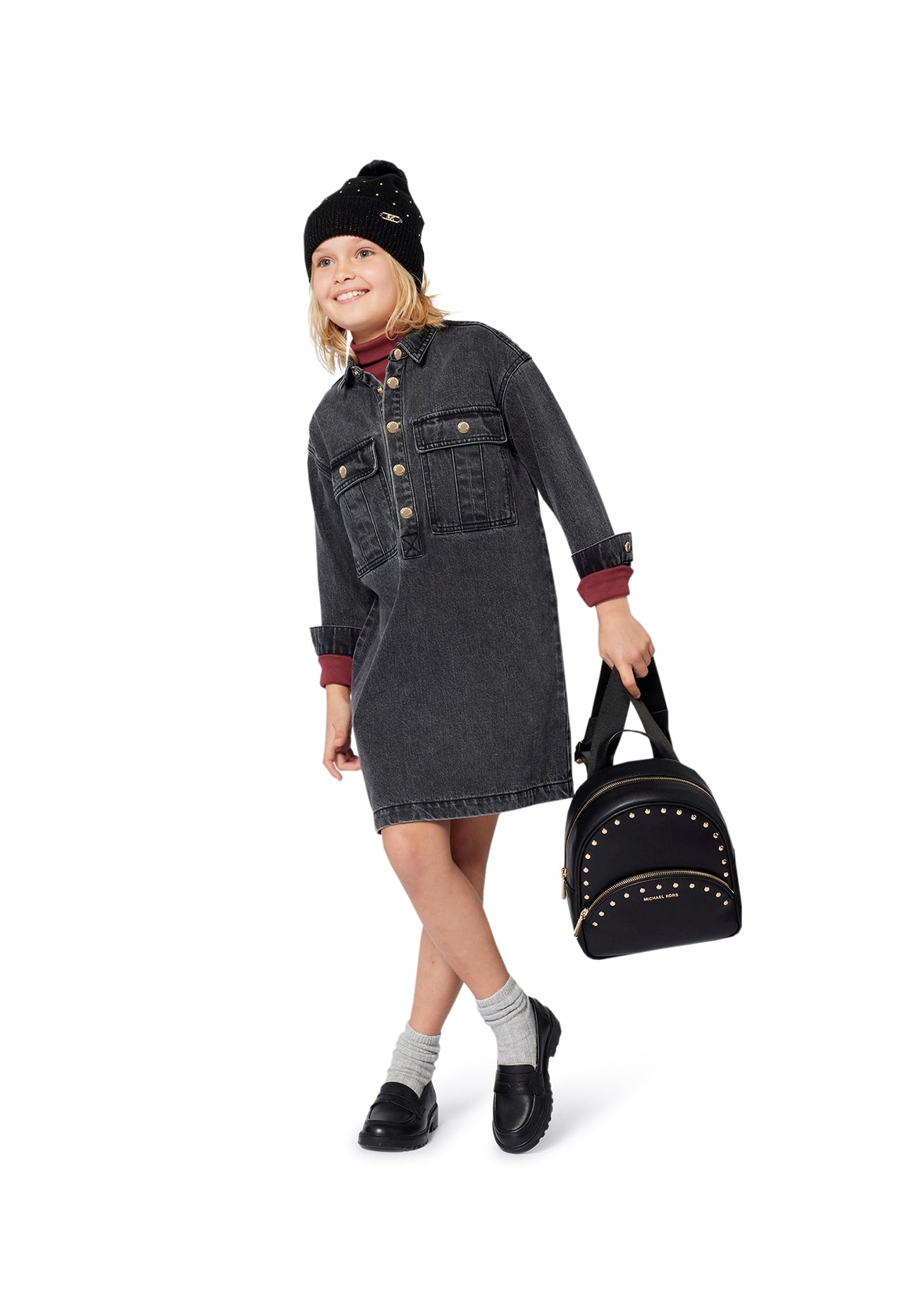 Michael Kors Kids Zaino Nero con Borchie per Bambina