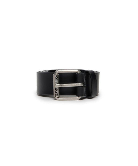 Dsquared2 Kids Cintura Nera con Fibbia Logata per Bambini