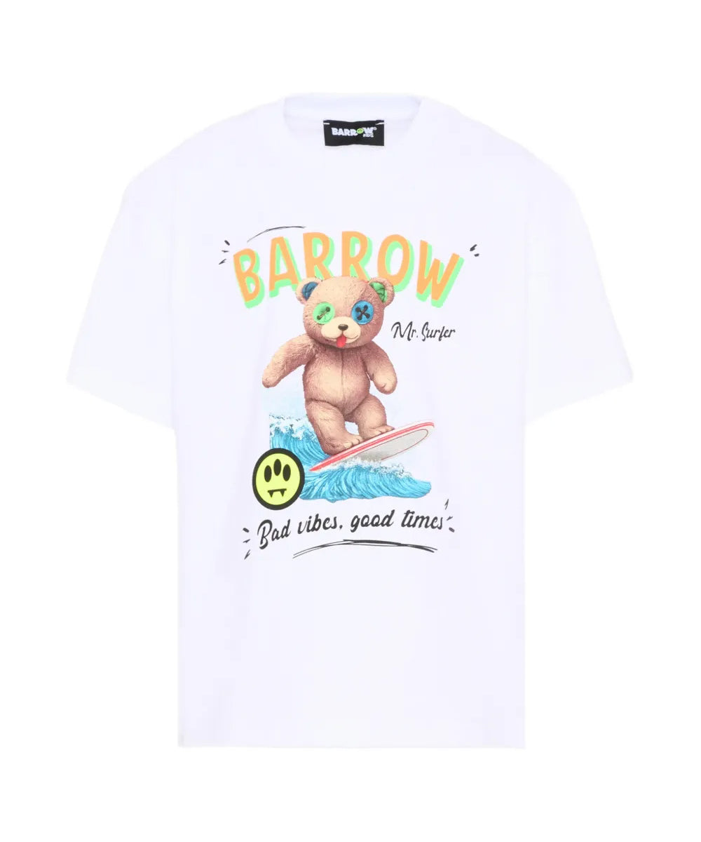 Barrow Kids T-Shirt Off-White con Stampa Unisex