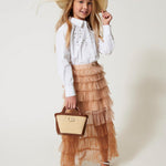 Twinset Kids Camicia Bianca con Strass per Bambine