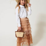 Twinset Kids Camicia Bianca con Strass per Bambine