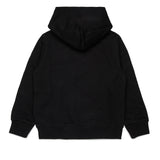 Diesel Felpa Nera con Cappuccio e Ricamo Logo Unisex per Bambini
