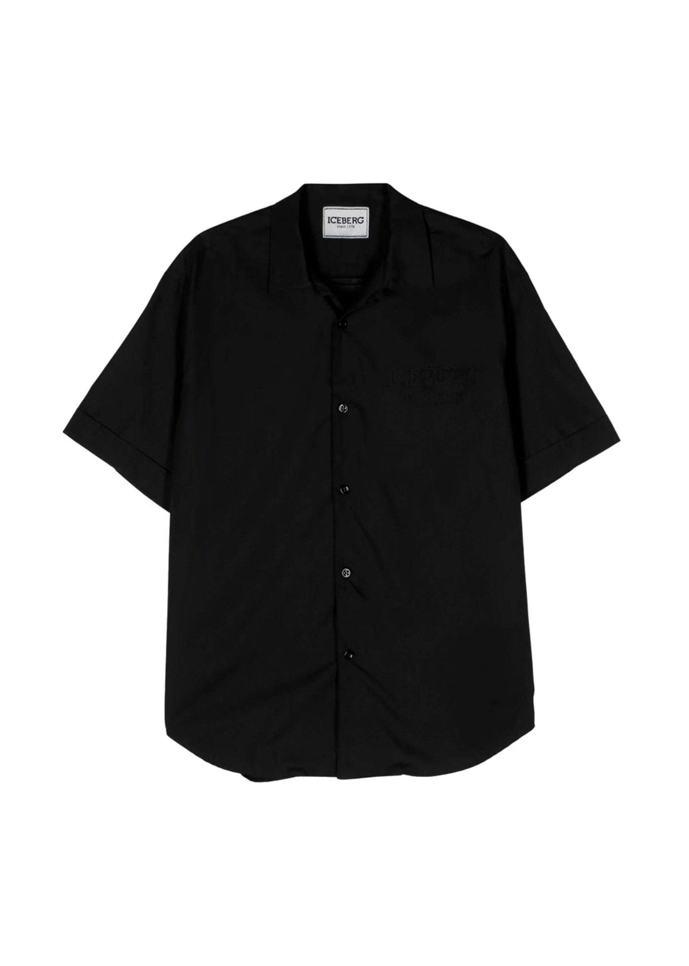 Iceberg Kids Camicia Nera Con Logo per Bambini (fronte)