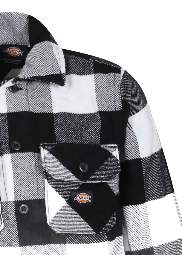Dickies Kids Camicia a Quadri Nera/Bianca con Logo per Bambini (dettaglio)