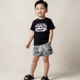 Msgm Kids Completo 2pz Nero a Fantasia per Neonati