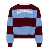 John Richmond Kids Polo Celeste e Bordeaux con Logo per Bambine
