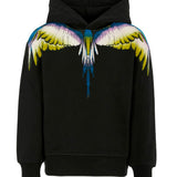 Marcelo Burlon County Of Milan Kids  Felpa Nera con Cappuccio per Bambini