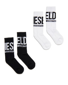 Diesel Kids Calzini Nero/Bianco Unisex per Bambini