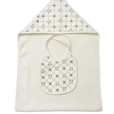 Gabriella Gucci Set Bavetta+Triangolo Bianco e Verde All-Over per Neonati
