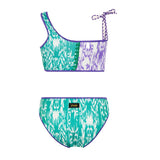 Effek Costume Bikini a Fascia Monospalla Viola/Tiffany per Bambine