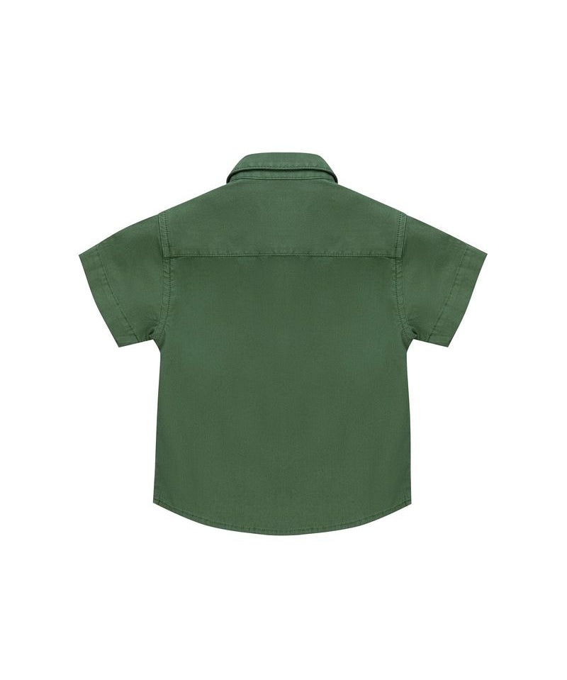Iceberg Kids Camicia Verde Militare con Logo per Neonati